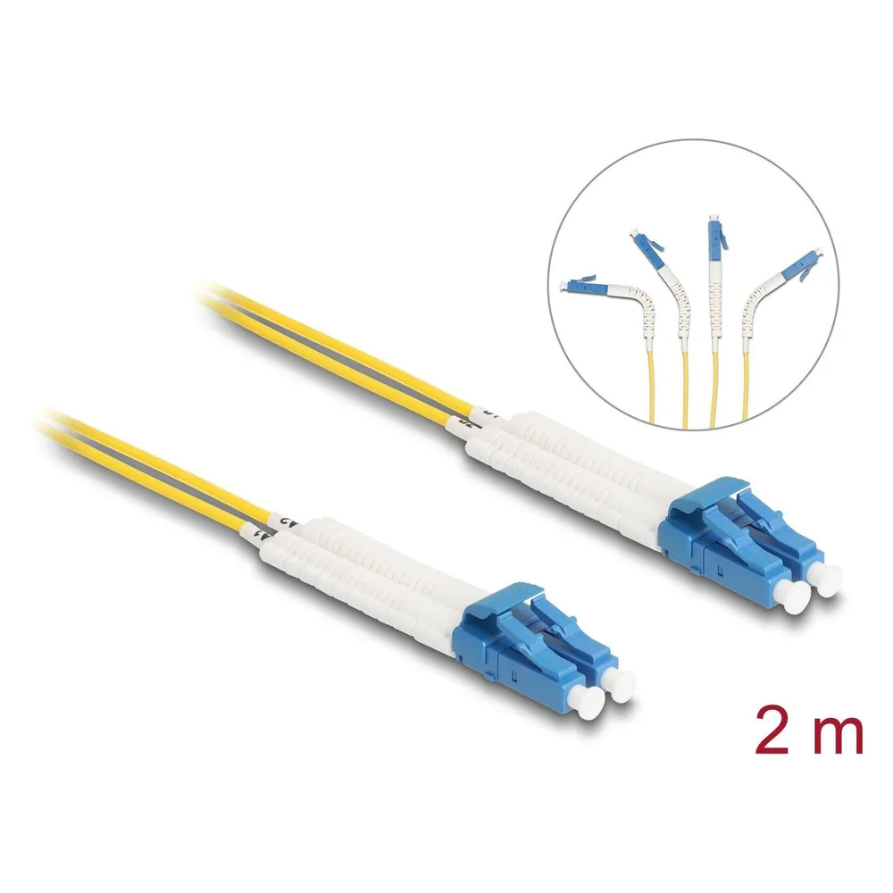 Delock LWL Kabel LC-D > LC-D Singlemode OS2 winkelbar 2,0m