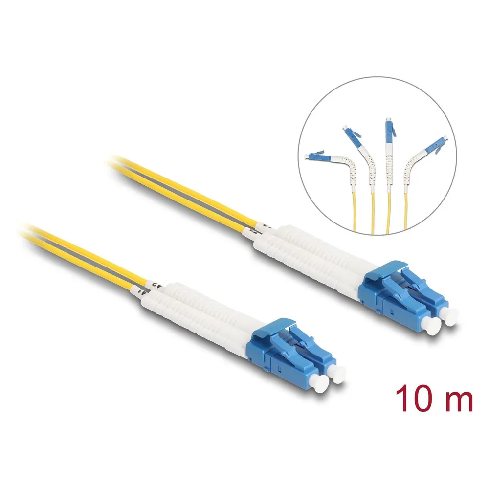 Delock LWL Kabel LC-D > LC-D Singlemode OS2 winkelbar 10,0m