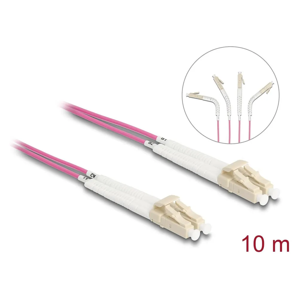 Delock LWL Kabel LC-D > LC-D Multimode OM3 winkelbar 10,0m (10 m)