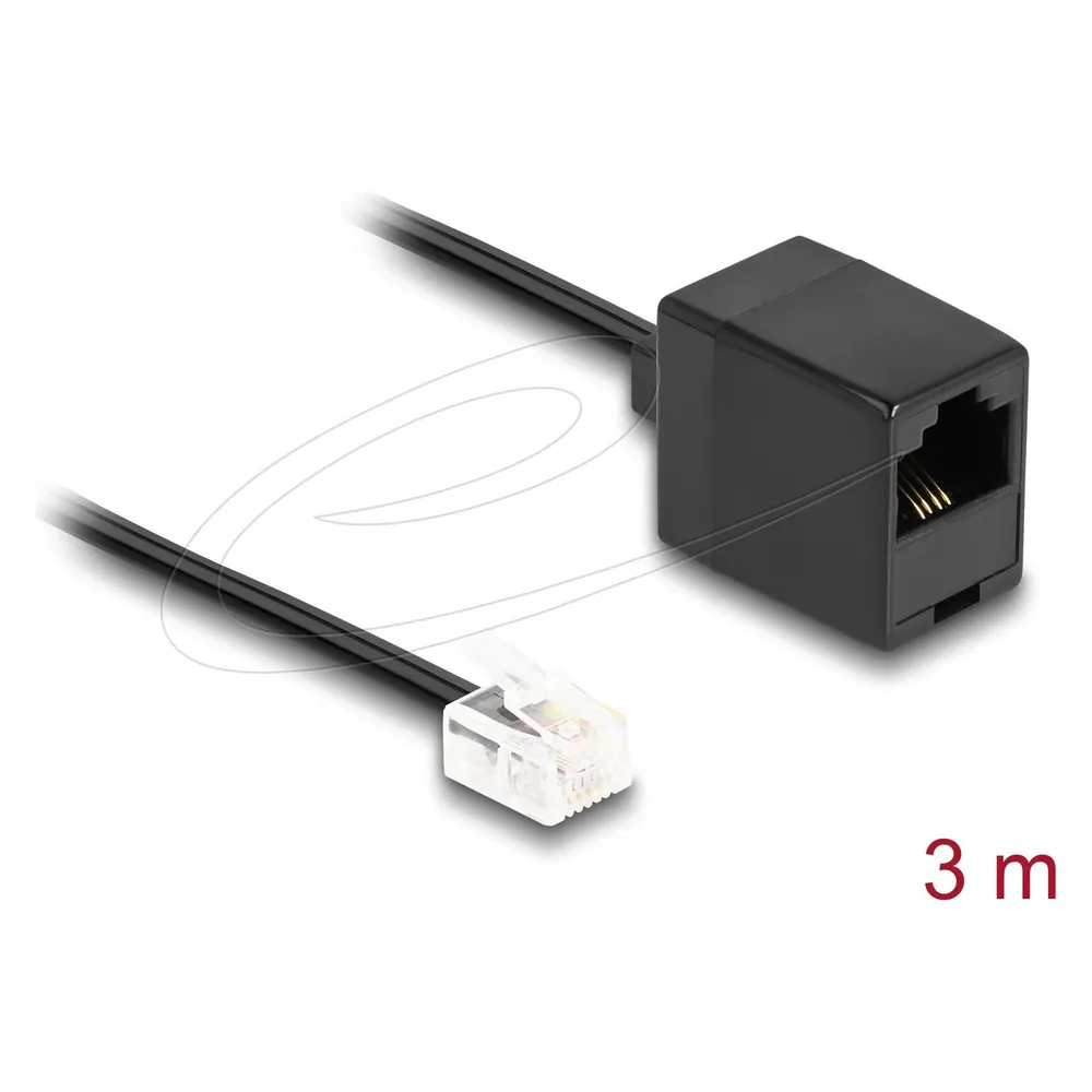 Delock Telefonkabel RJ11 Stecker zu RJ45 Buchse schwarz 3 m