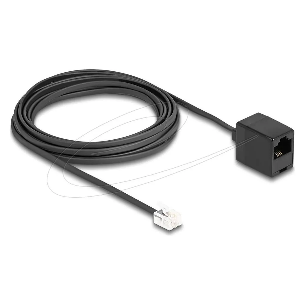 Delock Telefonkabel RJ11 Stecker zu RJ45 Buchse schwarz 5 m