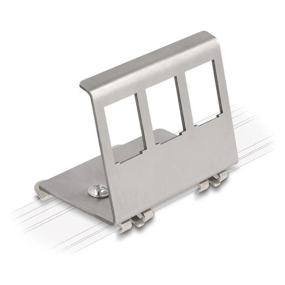 Delock Keystone Metall Halterung 3 Port für Hutschiene
