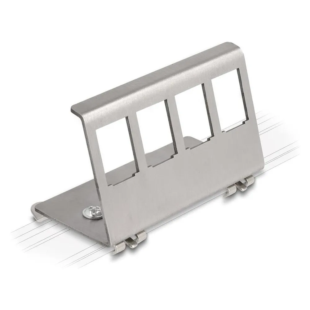 Delock Keystone Metall Halterung 4 Port für Hutschiene