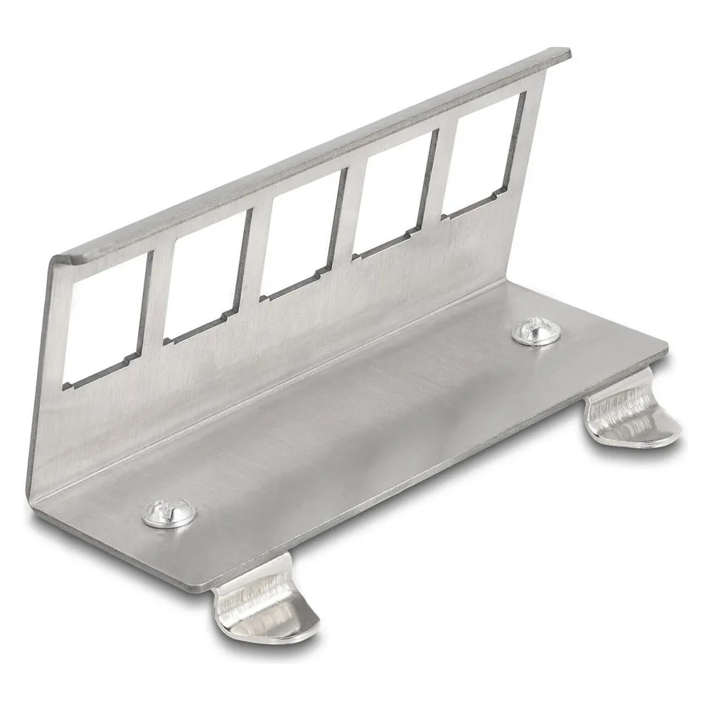 Delock Keystone Metall Halterung 5 Port für Hutschiene