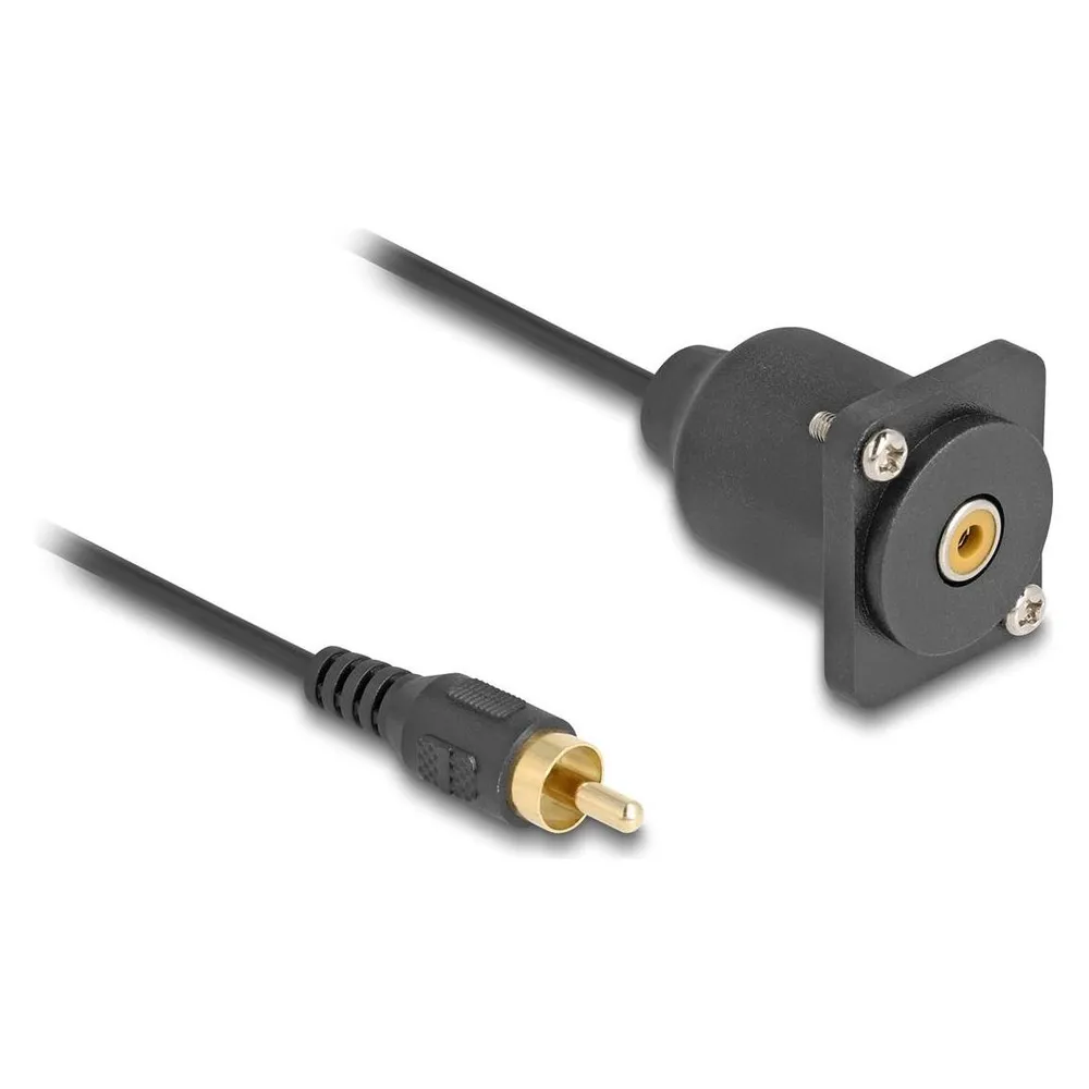 Delock D-Typ Kabel Cinch Stecker zu Buchse schwarz 20 cm