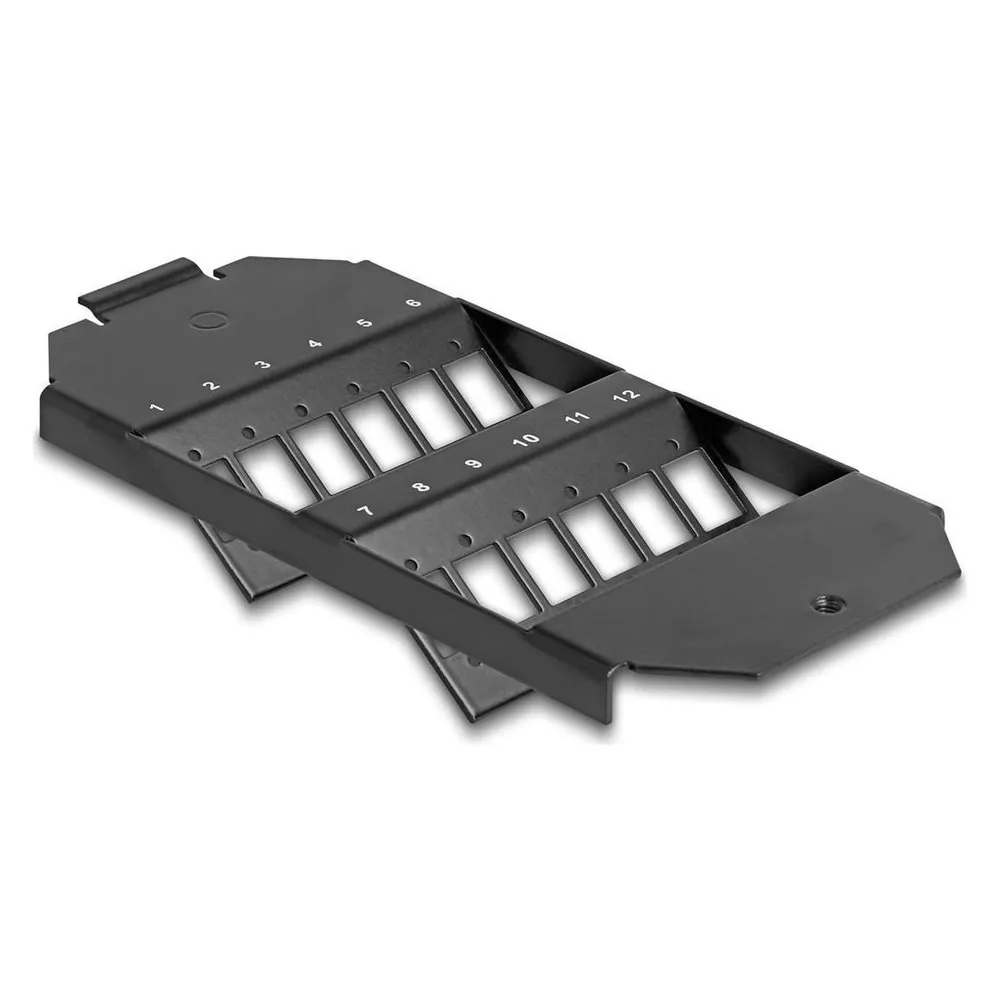 Delock LWL Halterung für Bodentank 12 Port für SC Simplex / LC Duplex Kupplungen schwarz