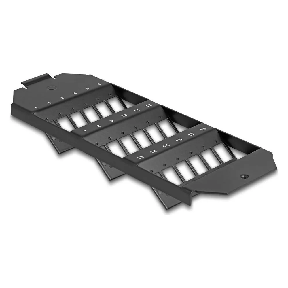 Delock LWL Halterung für Bodentank 18 Port für SC Simplex / LC Duplex Kupplungen schwarz
