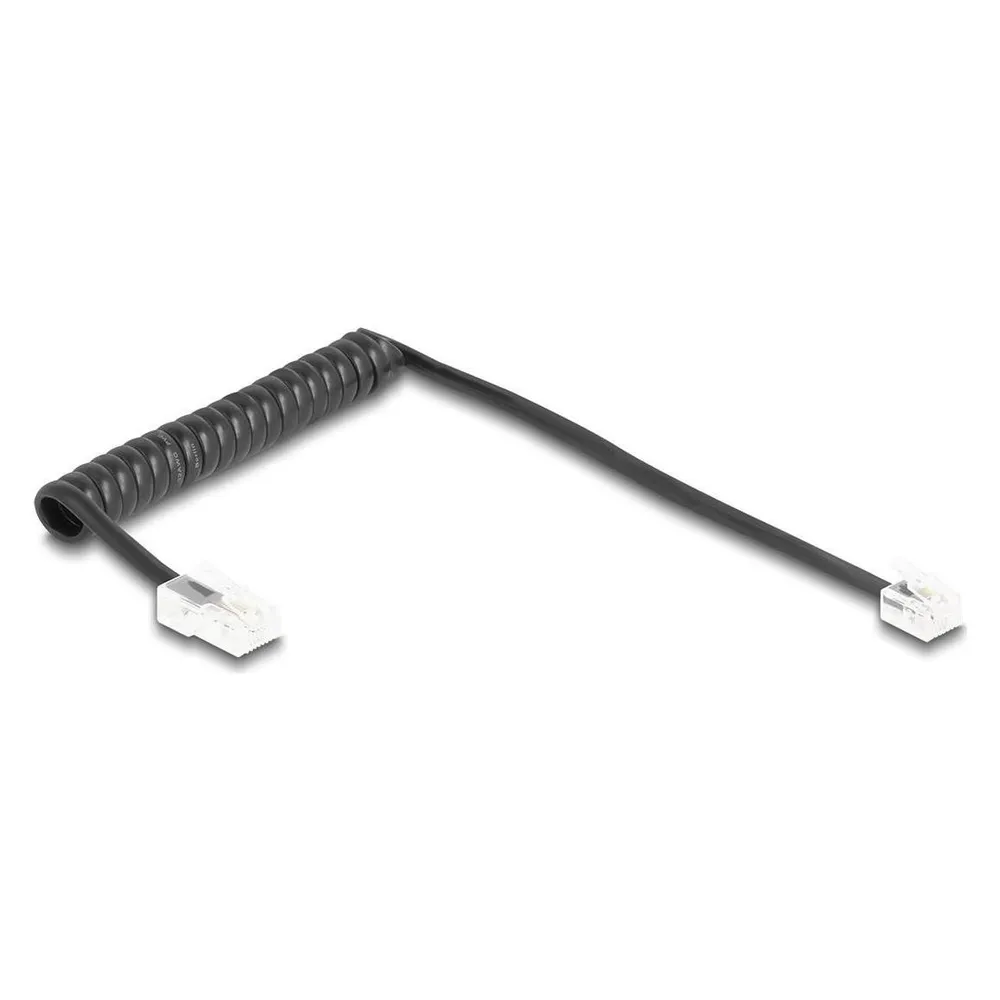 Delock Telefonkabel / Spiralkabel RJ11 Stecker zu RJ45 Steck