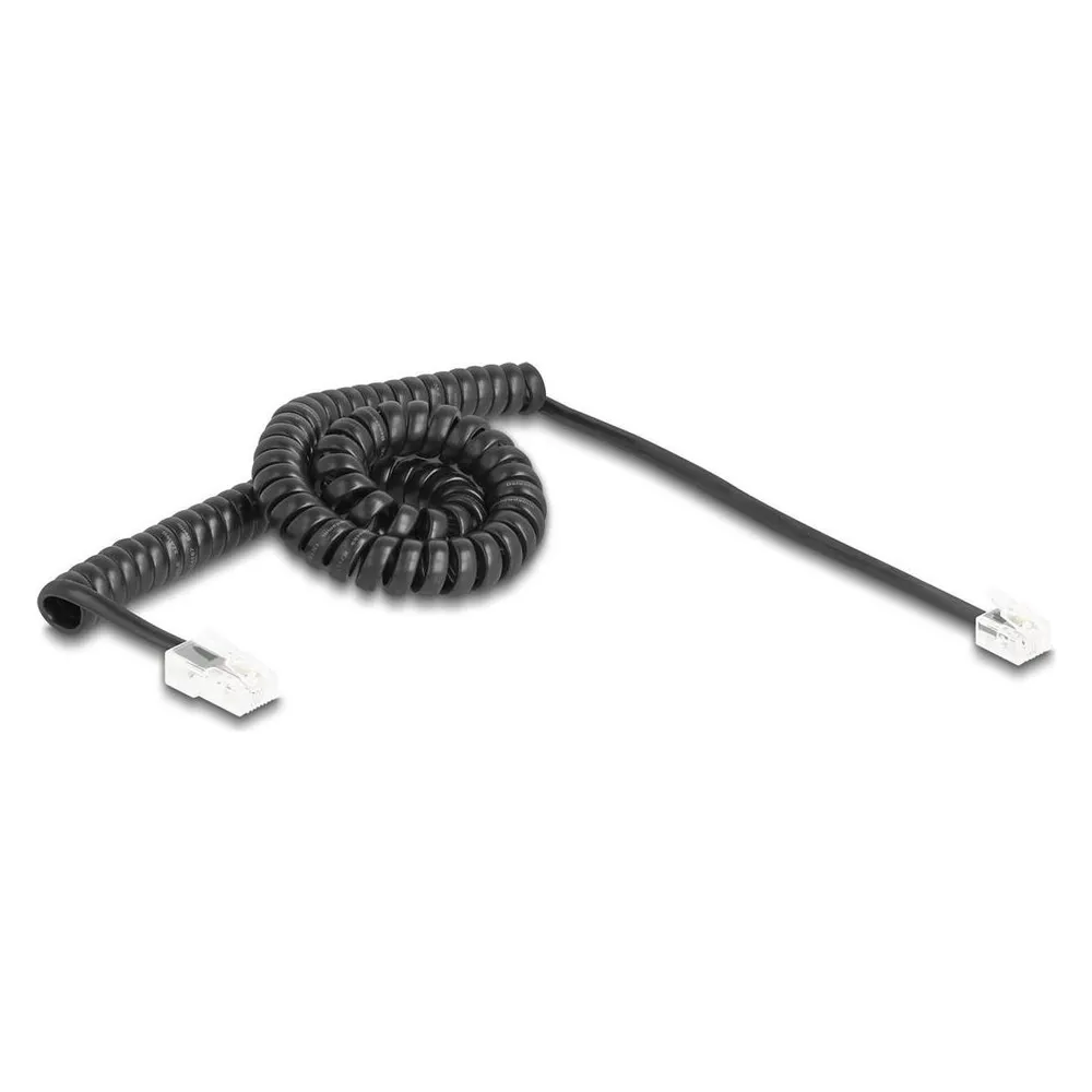 Delock Telefonkabel / Spiralkabel RJ11 Stecker zu RJ45 Steck