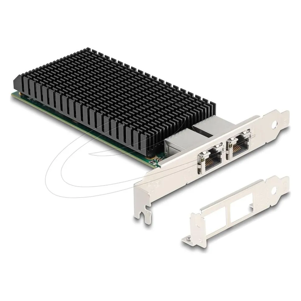Tarjeta de Red Delock 88522 PCI Express 10 GbE Dual RJ45 Jumbo Frames