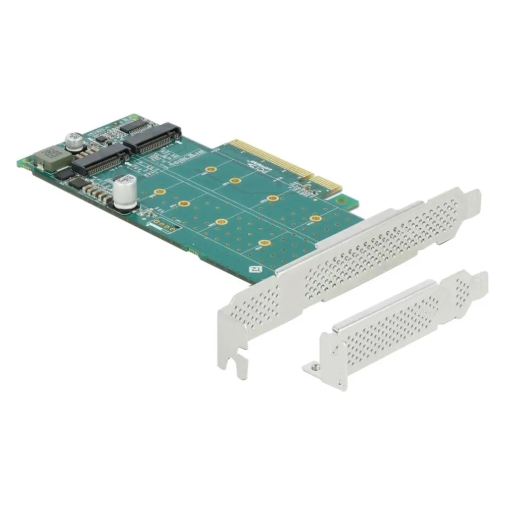 PCI-Express-Karte Delock x8 auf 2x NVMe M.2 Key M Bifurkation Low-Profile