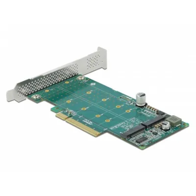 PCI-Express-Karte Delock x8 auf 2x NVMe M.2 Key M Bifurkation Low-Profile