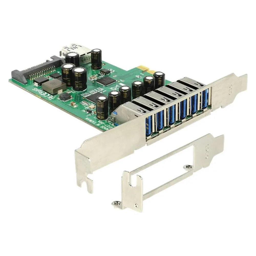 Erweiterungskarte PCIe Delock 89377 mit 6 externen USB 3.0-Ports und 1 internem