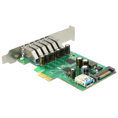 Erweiterungskarte PCIe Delock 89377 mit 6 externen USB 3.0-Ports und 1 internem