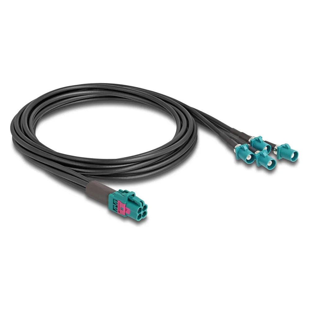 Delock Kabel Mini FAKRA Z Buchse quad zu 4 x FAKRA Z Stecker A-Typ