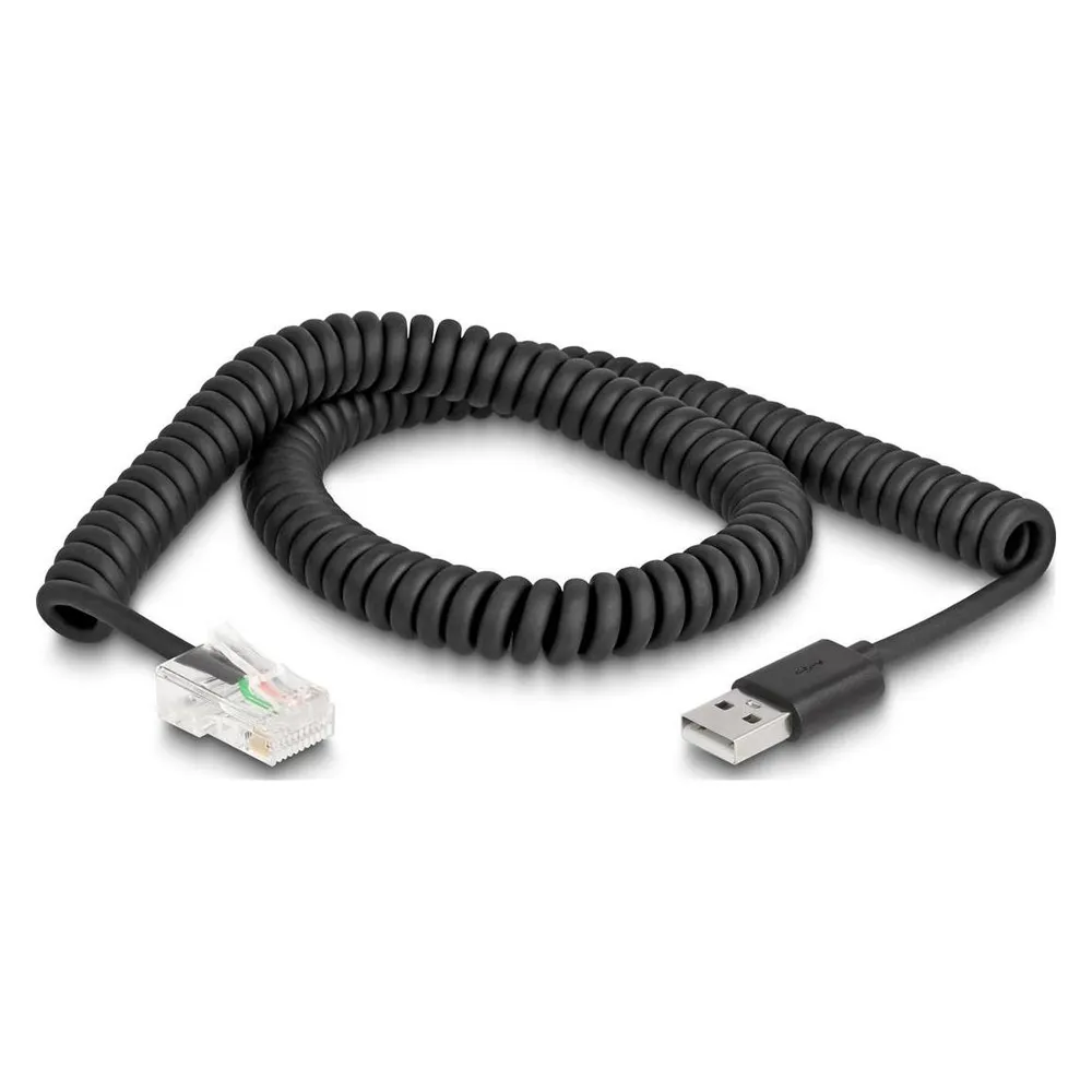 Delock RJ50 zu USB 2.0 Typ-A Barcode Scanner Spiralkabel 2 m