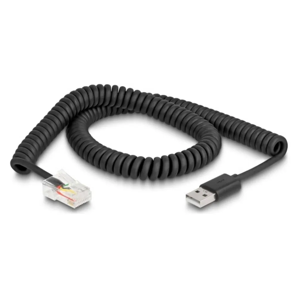 Delock RJ50 zu USB 2.0 Typ-A Spiralkabel 2 m