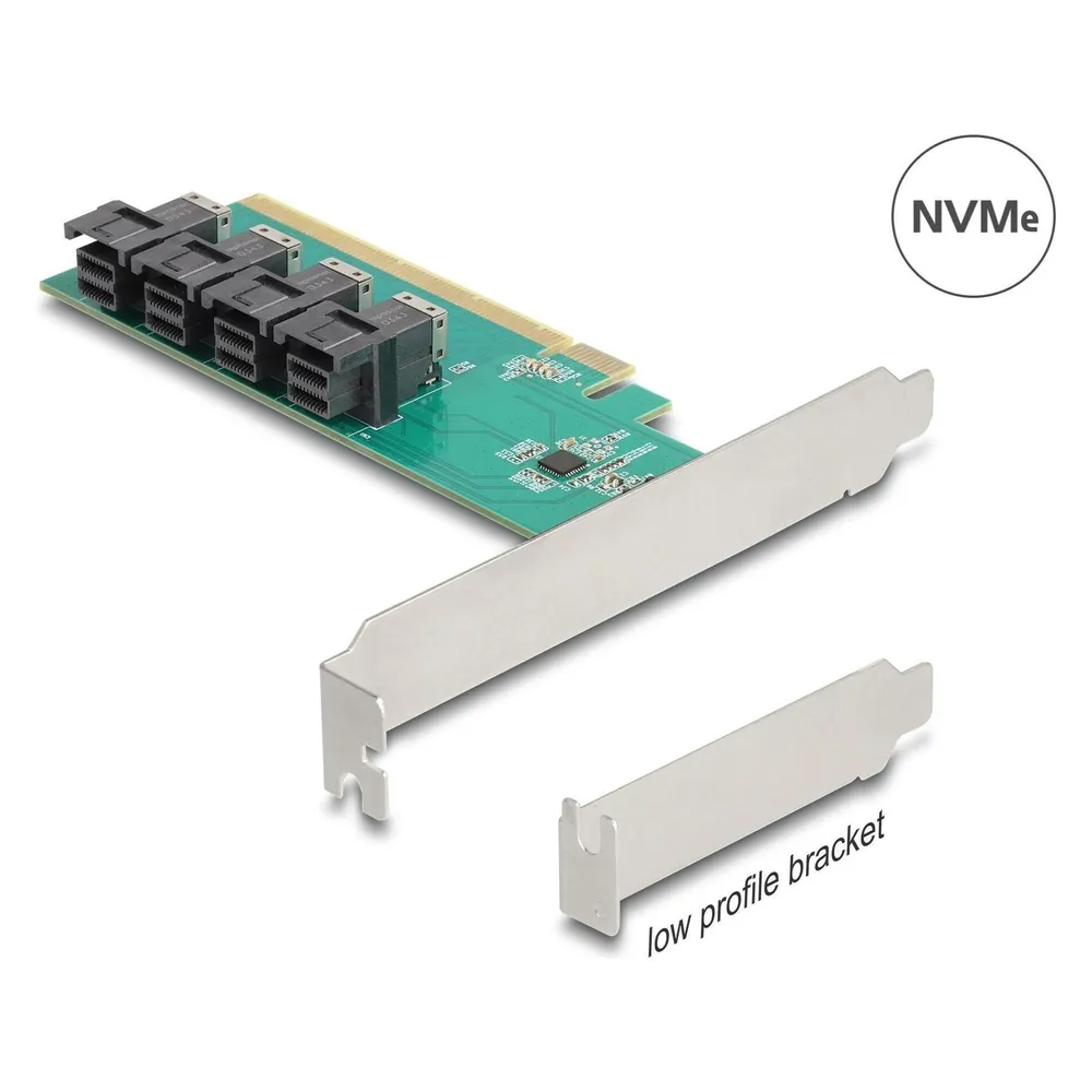 Delock Schnittstellenkarte 90777 PCIe x16 4 Ports SFF-8643 NVMe Low Profile