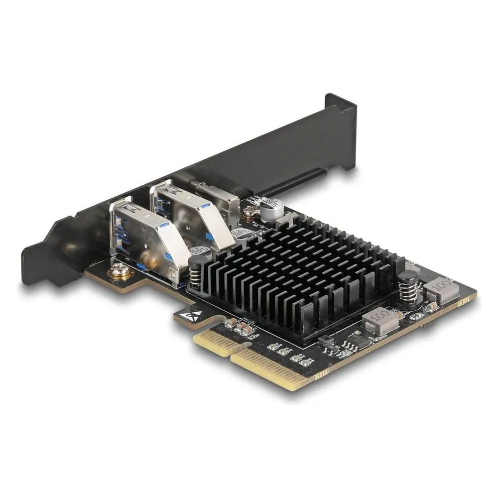 Tarjeta de Red Delock 90891 PCI Express USB 3.2 20 Gbps Low Profile