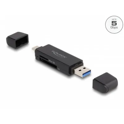 Kartenleser Delock SuperSpeed USB 5 Gbps Type-C Type-A SD MicroSD