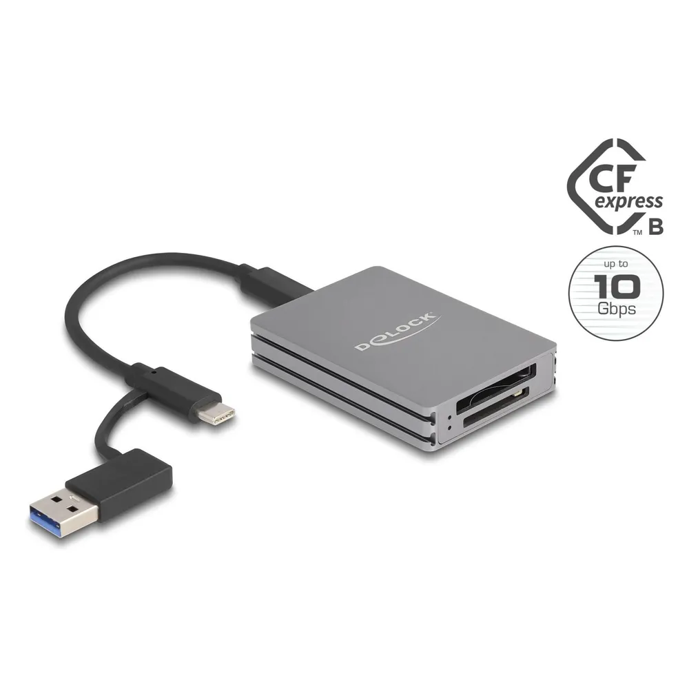 Delock USB Type-C Kartenleser für SD und CFexpress Type B