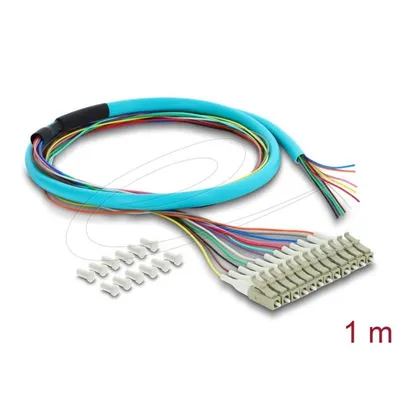 Kabel DeLOCK 91054 1 m 12x LC Pigtail Glasfaser Blau