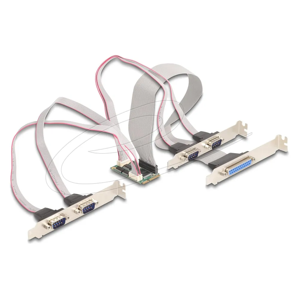 Adapter Delock 95279 Mini PCIe 4x RS-232 1x DB-25 Inklusive Kabel