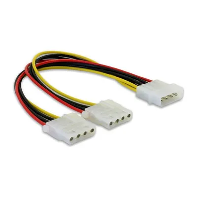 DeLOCK Y-Cable Power > 2x 4pin Molex 0,11 m