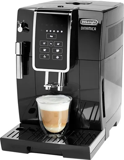 De'Longhi Kaffeevollautomat Dinamica ECAM358.15.B - Long Coffee Funktion für Filterkaffee, schwarz, Milchaufschäumdüse, 300 g Bohnenbehälter, automatische Reinigung