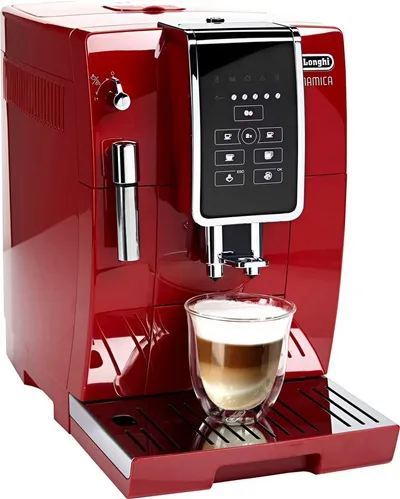 De'Longhi Kaffeevollautomat Dinamica ECAM 358.15.R, Sensor-Bedienfeld, Milchaufschäumdüse, 300 g Bohnenbehälter, automatische Reinigung