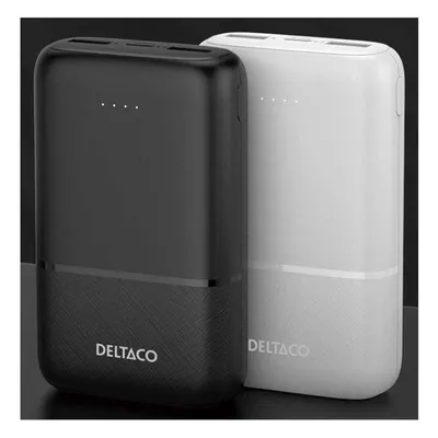 Deltaco Powerbank 10,000 mAh, 2x USB-A, 1x USB-C