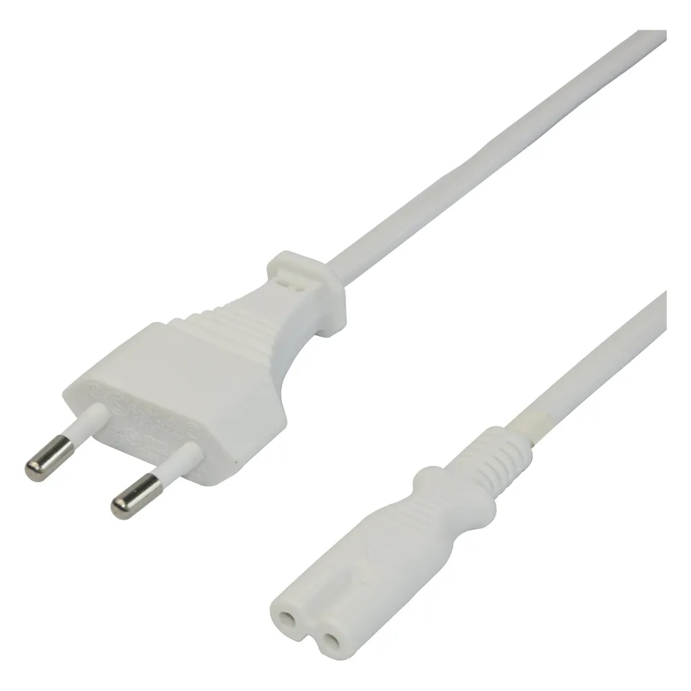 Deltaco Power cable CEE 7/16 - C7, 1.5m - White