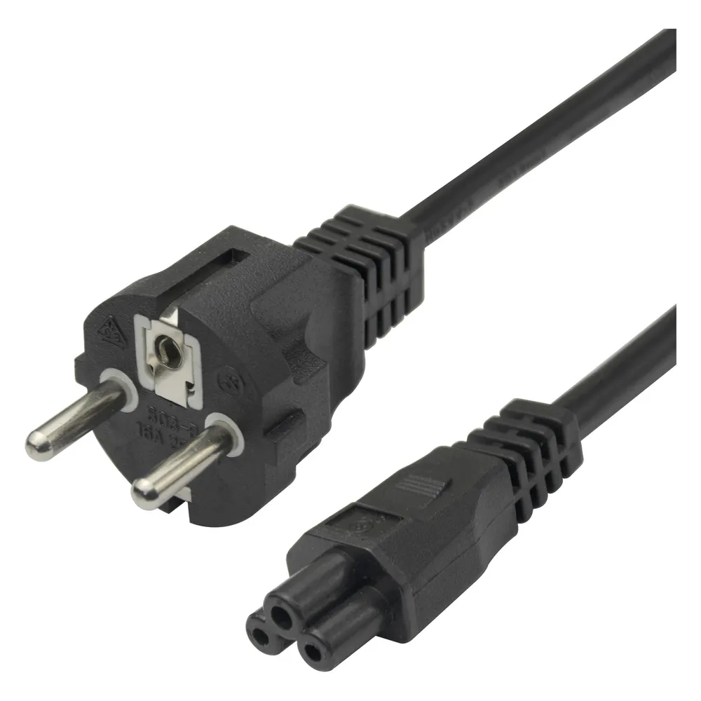 Deltaco Power cable CEE 7/7 - C5, 1.5m - Black