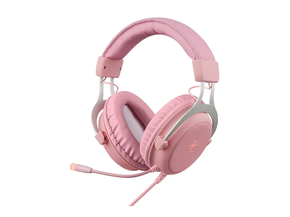 Deltaco Headset Gaming Stereo Klinke, LED, pink