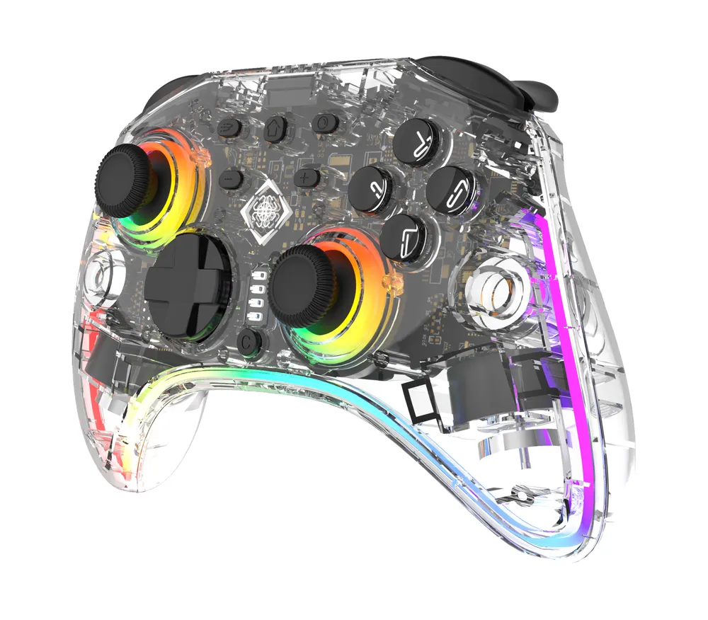 Deltaco Controller RGB transparent (Kabellos – PC / Switch / Android)