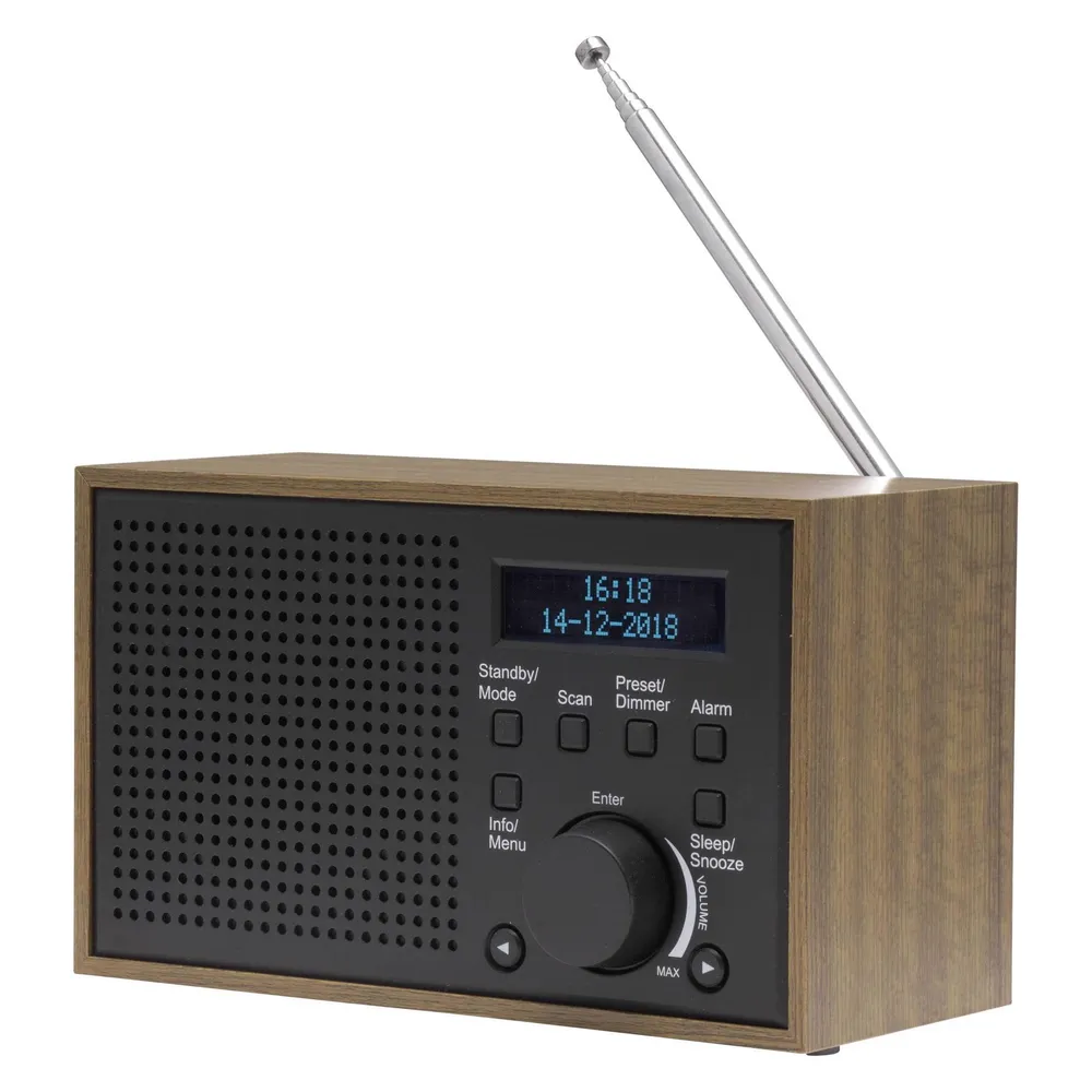 Radio Denver DAB-46DARK GREY Internet DAB+ FM 2W LCD Schwarz Braun