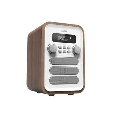 Persönliches Radio Denver DAB-48WHITE DAB+ FM Bluetooth Weiß Holz