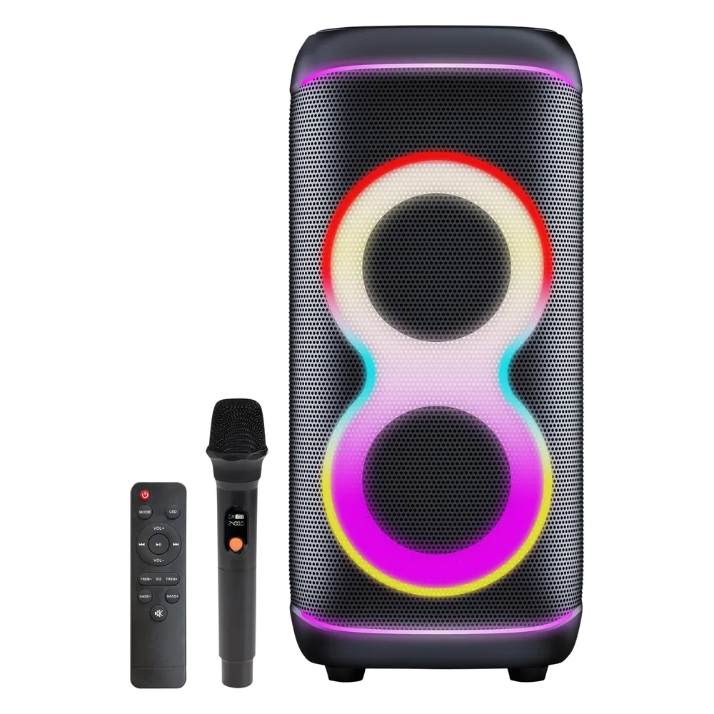 Lautsprecher Denver Party kabellos 100W mit Bluetooth und mehrfarbiger LED