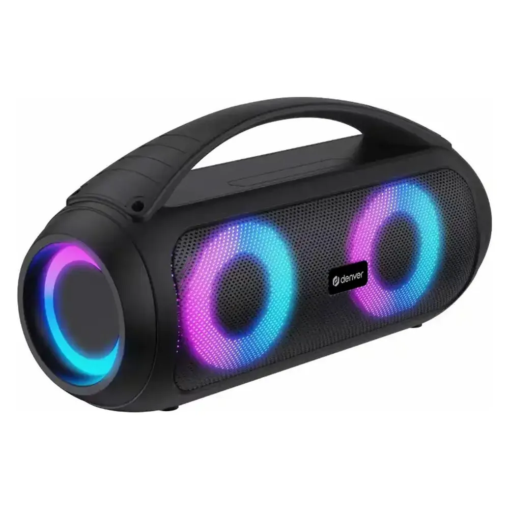 Denver tragbare Stereo-Lautsprecher Bluetooth 40W mit RGB-Beleuchtung
