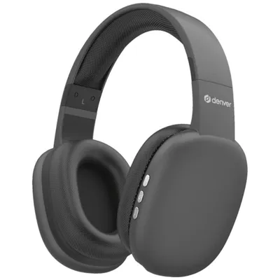 Denver BTH-252 kabellose Bluetooth-Kopfhörer für Anrufe, Musik, Sport und Alltag, grau