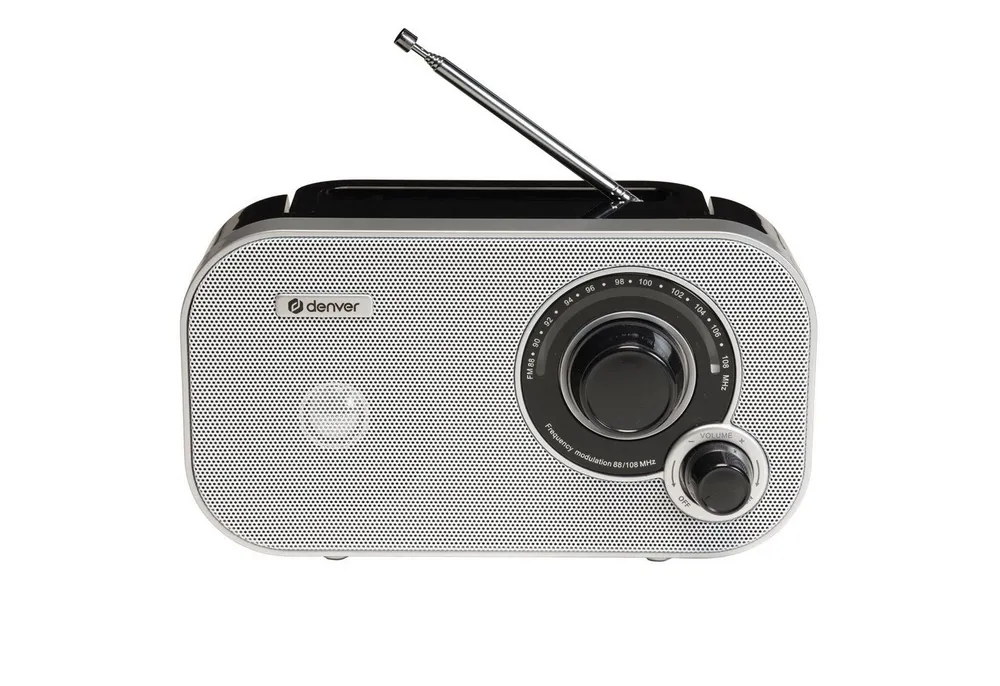 Denver TR-51W Radio (FM-Radio mit analogem Tuning, 1 W, Analoges Tuning, tragbar, wahlweise netzbetrieb oder akkubetrieb)