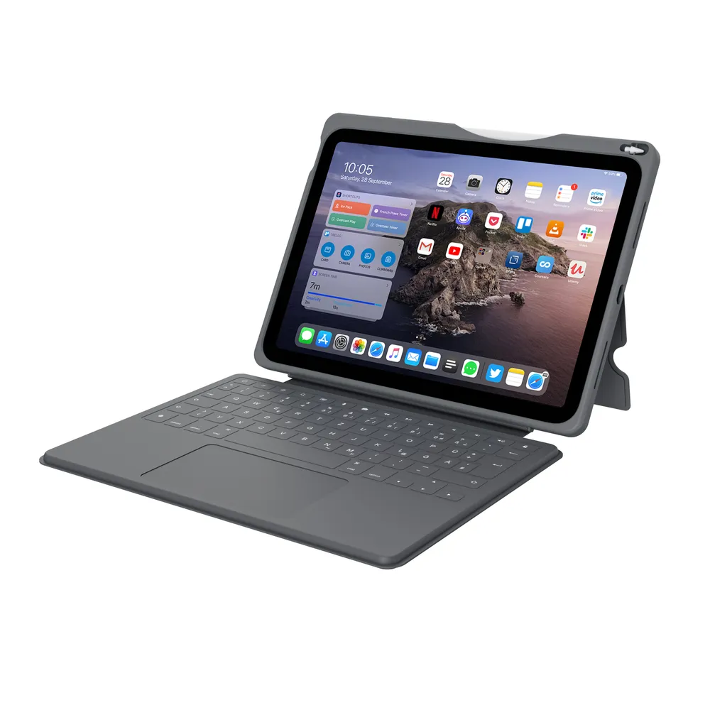 Smart Rugged Touch PLUS Keyboard 10.9", Space Grau, iPad 10,9", Bluetooth, Deutsch