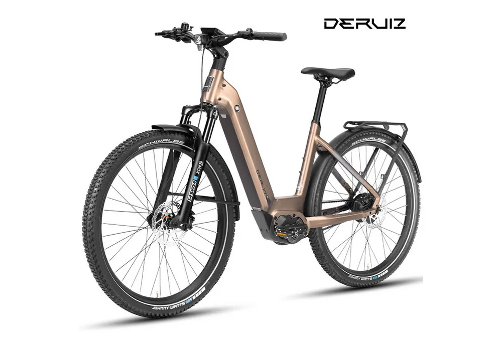 DERUIZ E-Bike Mountainbike 28 Zoll/29 Zoll, 110Nm Mittelmotor, 180km, 6 Stufen, Riemenantrieb, Nabenschaltung, Mittelmotor, 720 Wh, (Trittfrequenz- und Drehmomentsensor, Lockout-Federgabel, Tiefeinsteiger), 120Lux Licht, Bluetooth+APP, RH:42/48cm, Elektrofahrrad, bis zu 180 kg