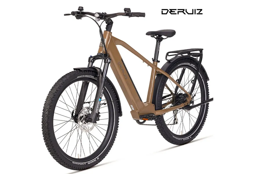 DERUIZ E-Bike Mountainbike 28 zoll Mountainbike für Damen und Herren, Elektrofahrrad 161km, 8 Gang SHIMANO Acera RD-M360 SGS Schaltwerk, Kettenschaltung, Heckmotor, 644 Wh