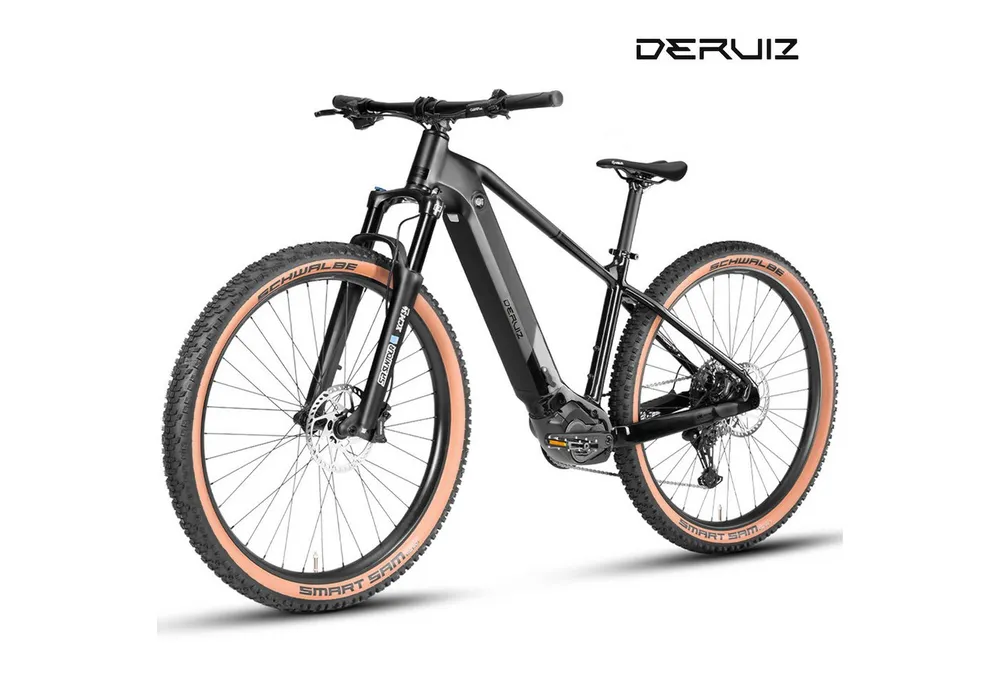 DERUIZ E-Bike Mountainbike 29 Zoll, 180km, 110Nm Mittelmotor, Bluetooth, Lockout-Federgabel, 11 Gang SHIMANO CUES ASLU6000T1R Schaltwerk, Kettenschaltung, Mittelmotor, 720 Wh, (Trittfrequenz- und Drehmomentsensor, 6 Stufen, bis zu 170 kg), mit Anfahrhilfe, Haltefunktion, Elektrofahrrad für Damen und Herren