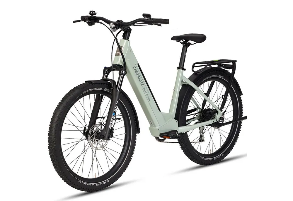 DERUIZ E-Bike Trekkingrad 28 Zoll, 160 km, Drehmoment- und Kadenzsensor, mit Bluetooth und APP, 8 Gang SHIMANO Acera RD-M360 SGS Schaltwerk, Kettenschaltung, Hinterradmotor, 644 Wh, SUV, Cityrad, LCD-Farbdisplay, Elektrofahrrad für Damen und Herren