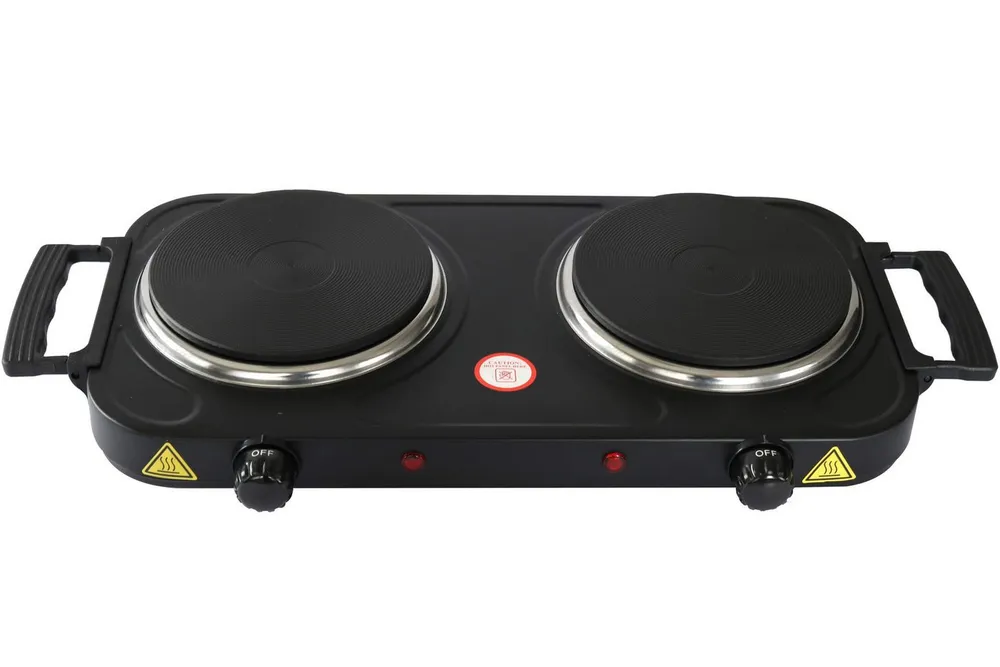 DESKI Doppelkochplatte Doppelkochplatte 2000W Elektro Kochplatte Kochen Küche Camping Garten