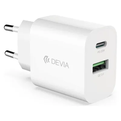 Devia Wandladegerät Smart PD 1x USB-C 1x USB 20W weiss