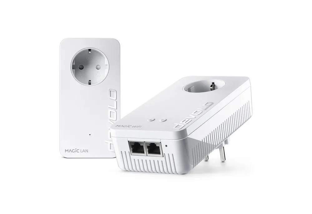 DEVOLO Magic 2 WiFi 6 next Starter Kit Reichweitenverstärker, Powerline Mesh WLAN Verstärker 2x Adapter