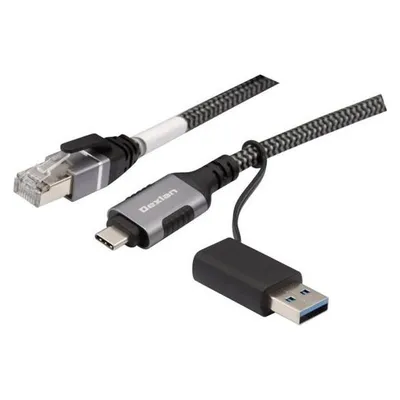 Dexlan USB-C/A to RJ45 active GigaLAN NIC CABLE - 2m (USB-C